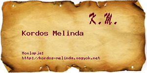 Kordos Melinda névjegykártya
